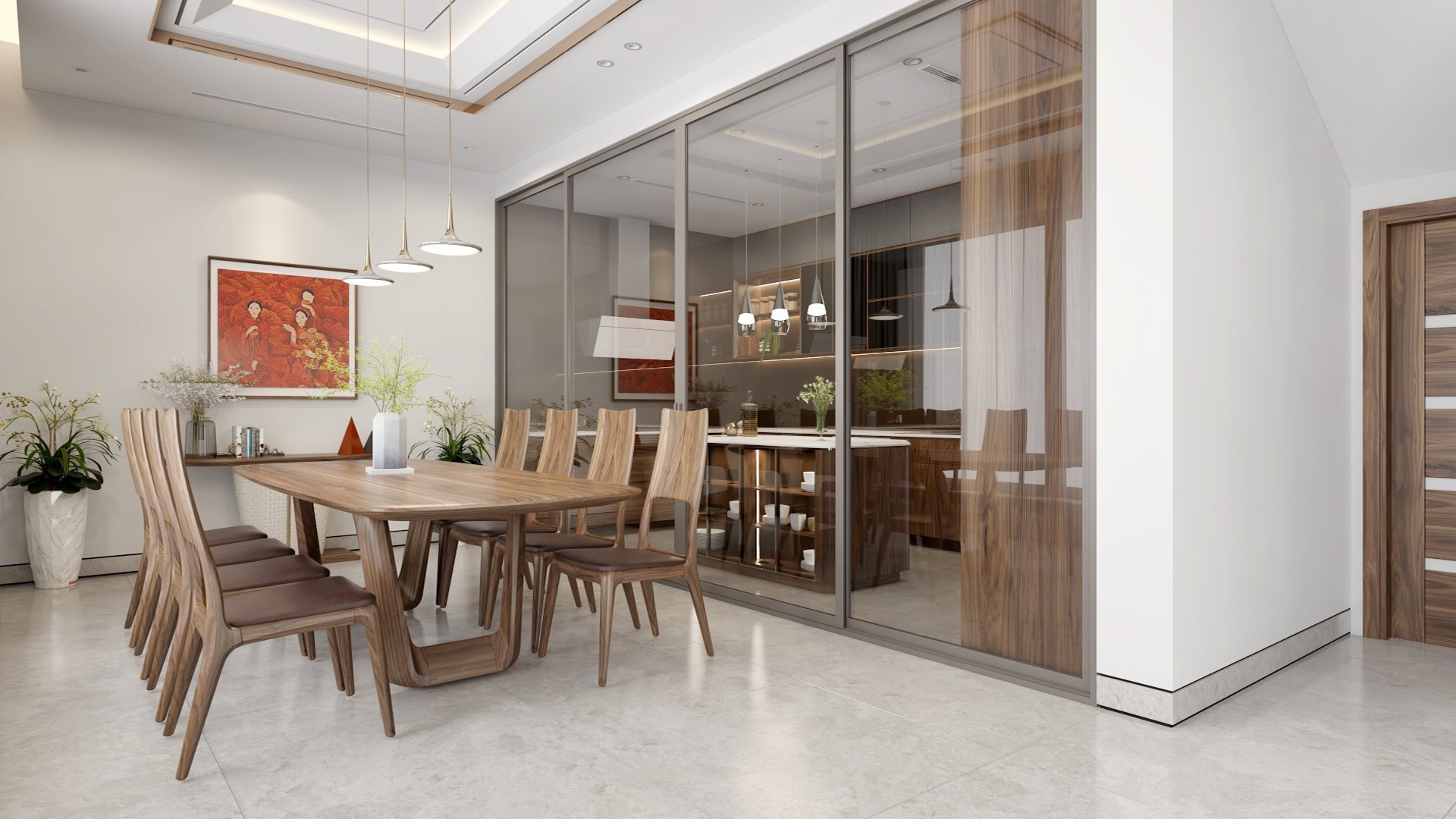 Bàn ăn gỗ đẹp bền chắc cho không gian gia đình