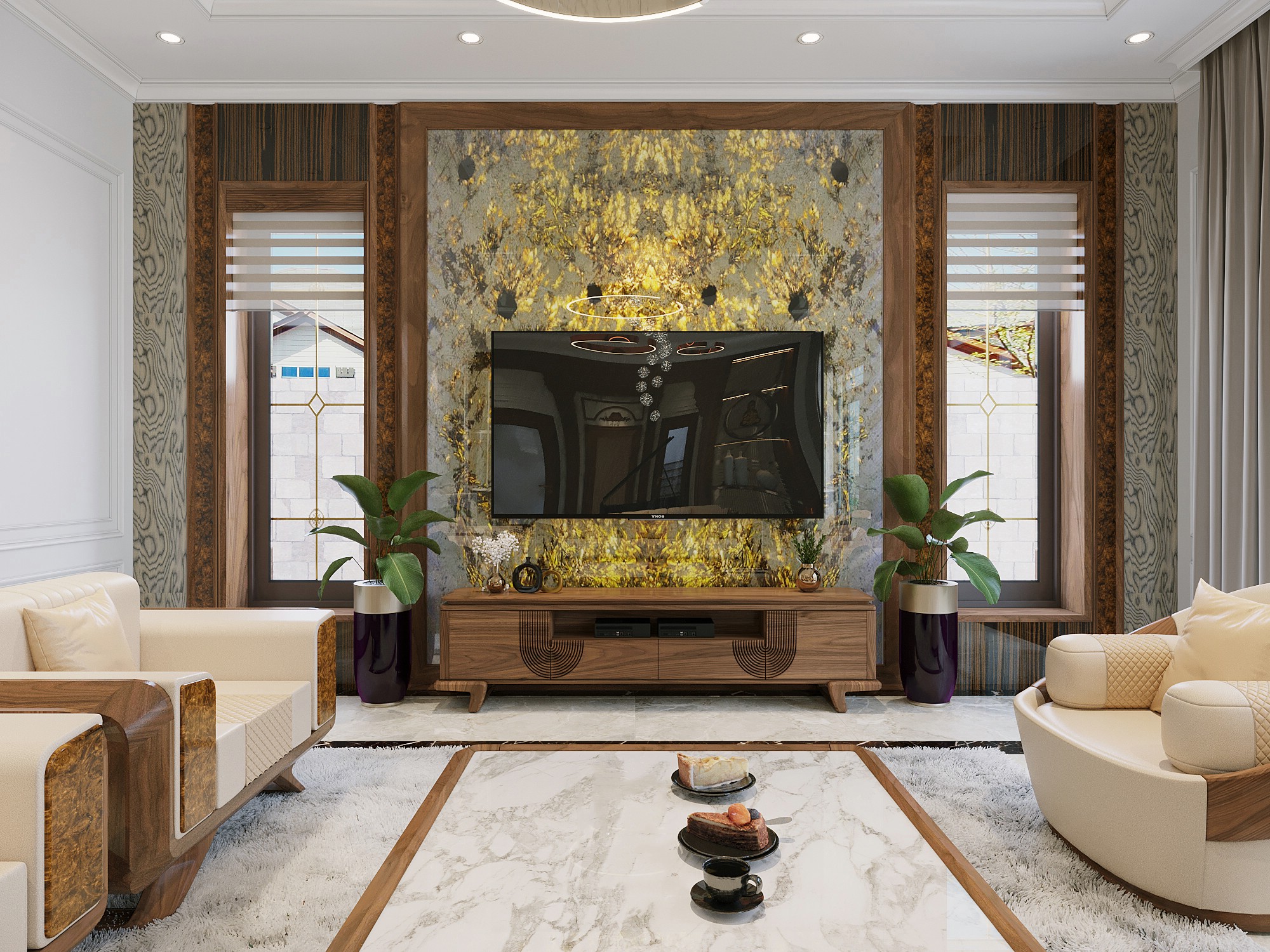 Báo giá kệ tivi gỗ óc chó đẹp hiện đại