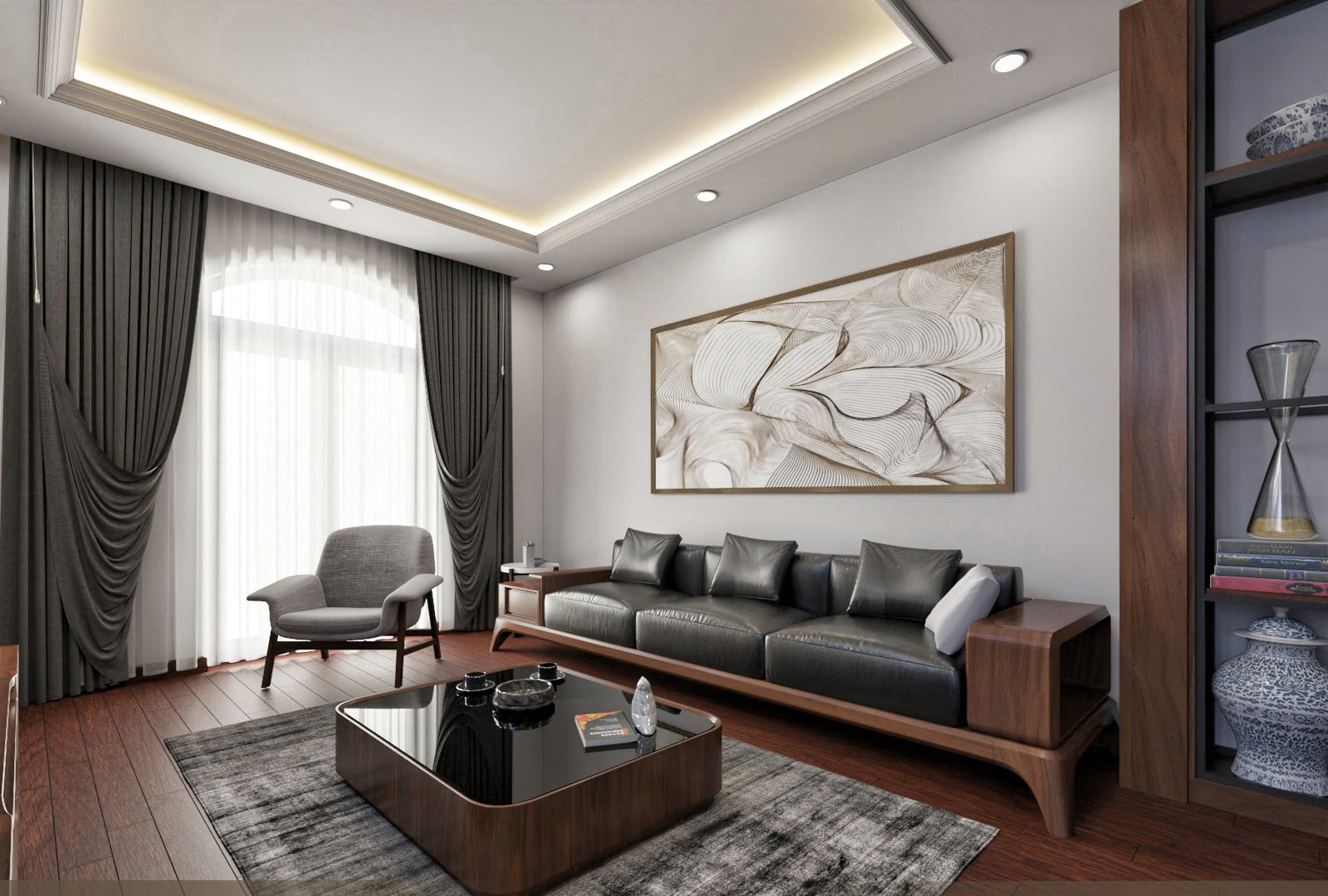 Bộ bàn ghế gỗ phòng khách nhỏ gỗ sồi Mỹ