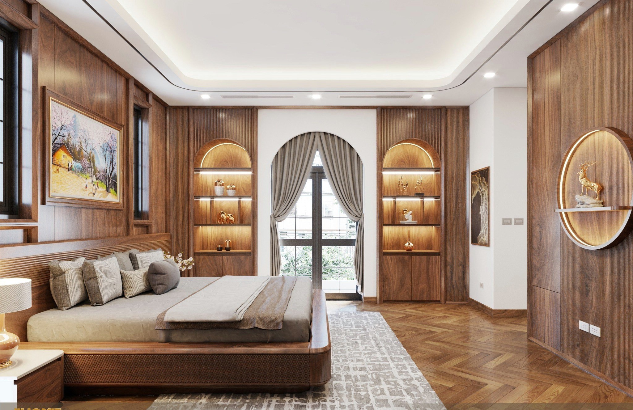 Giường gỗ tự nhiên