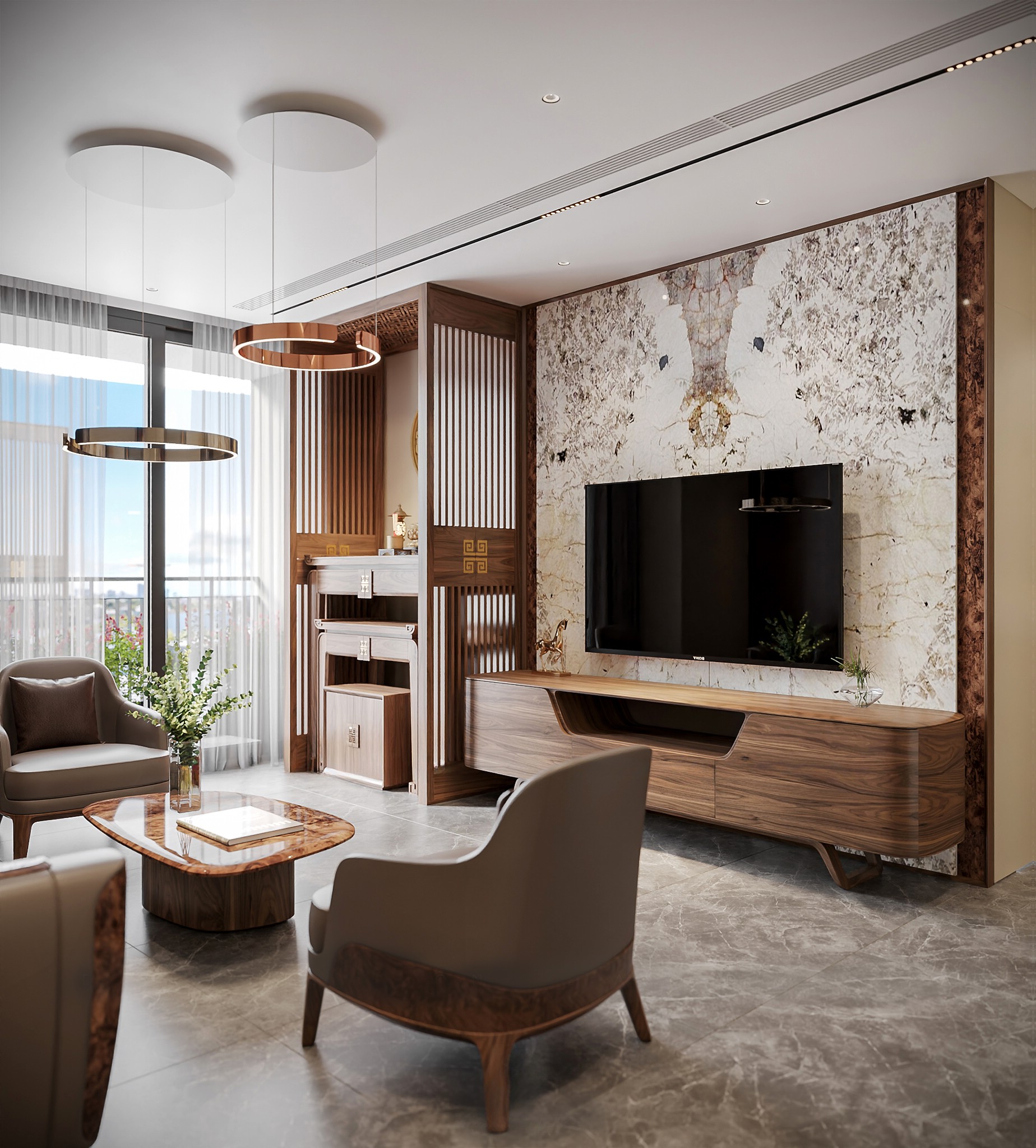 Kệ tivi gỗ đơn giản hiện đại dáng chữ nhật với chân chữ U