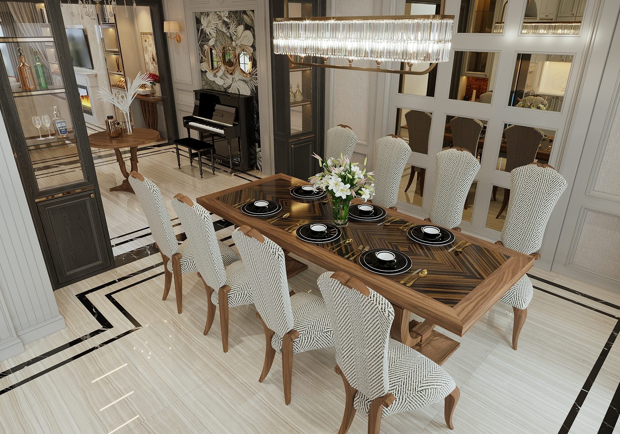 Kích thước bàn ăn tiêu chuẩn cho gia đình