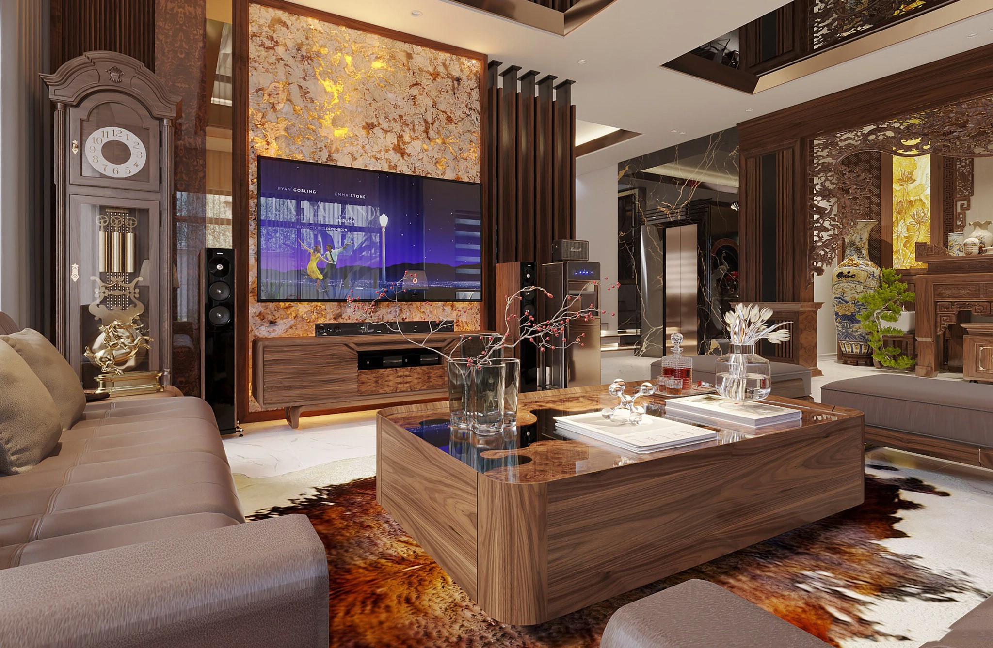 Mẫu bàn trà gỗ đẹp gỗ óc chó