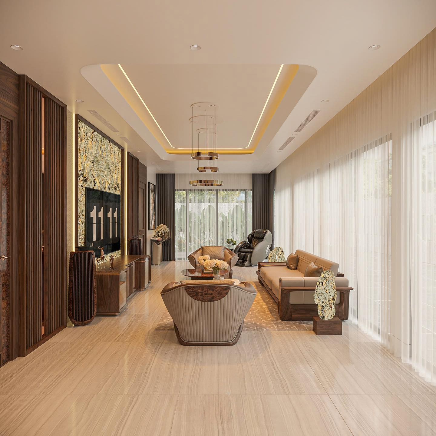Phòng khách hiện đại đẹp gọn gàng cho nhà ở