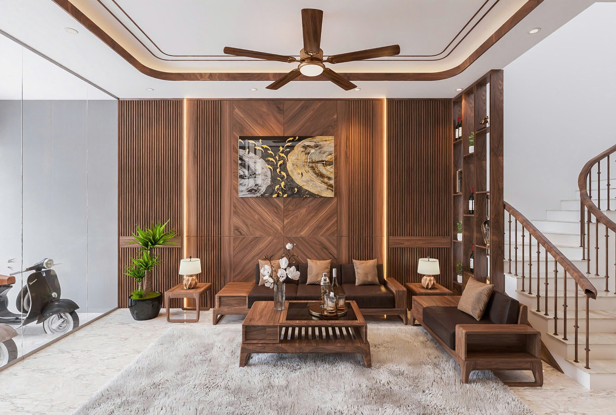Sofa gỗ sồi